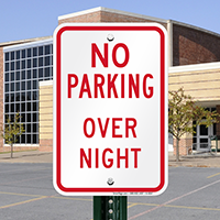 No Parking Overnight Parking Signs