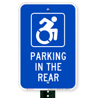 Parking In The Rear with Access Symbol Signs