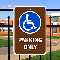 Parking Only With Handicap Symbol Handicap Parking Signs