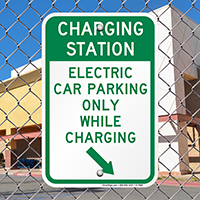 Electric Car Parking Only Signs (With Right Arrow)