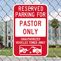 Reserved Parking For Pastor Only Signs
