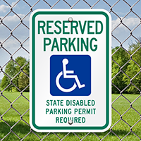 Reserved Parking Disabled Permit Required Signs