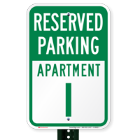 Reserved Parking Apartment I Signs