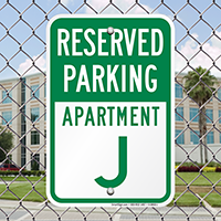 Reserved Parking Apartment J Signs