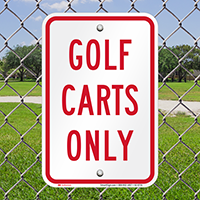 Reserved Parking For Golf Carts Only Signs