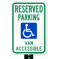 Reserved Parking Van Accessible Signs (with Graphic)