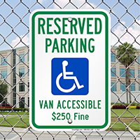 Reserved Parking, Van Accessible Handicap Parking Signs