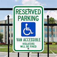 Van Accessible Signs with Wheelchair Graphic