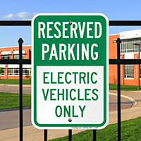 Reserved Parking - Electric Vehicles Only Signs