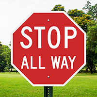 Stop All Way Reflective Aluminum STOP Signs