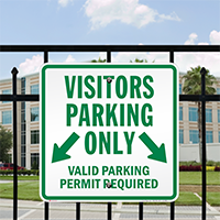 Visitors Parking Only Valid Parking Permit Required Signs