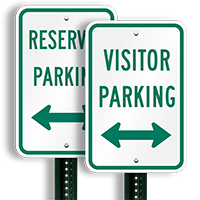 Visitor Parking Signs (arrow pointing left and right)
