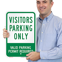 Visitors Parking Only Valid Parking Permit Signs