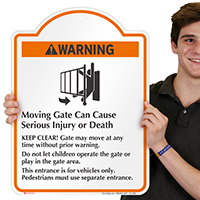 Warning, Moving Gate Cause Serious Injury Signature Sign