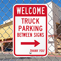 Truck Parking Between with Right Arrow Signs