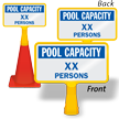 Pool Capacity Persons Custom ConeBoss Swimming Pool Sign