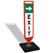 Exit With Arrow Flexpost Portable Paddle Sign Kit 