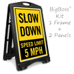 Slow Down Speed Limit 5 MPH Portable Custom Sidewalk Sign