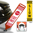 Stop Exit Only And Slow Double-Sided Paddle Sign Kit 