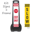 Stop Exit Only And Slow Double-Sided Portable Sign Kit