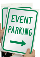 Event Parking With Right Arrow SignBook