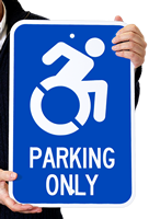 Parking Only (With Access Symbol) Sign