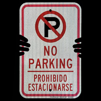 Restricted Parking Sign with no parking symbol