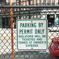 Parking By Permit Only Reserved Parking Sign