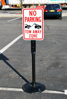 No Parking Tow Zone Aluminum Sign