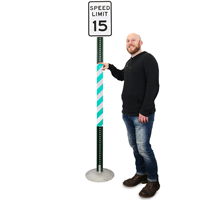Green/White Reflective Sign Posts