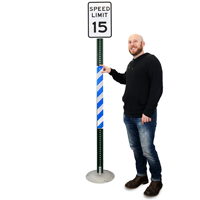 Blue/White Reflective Sign Posts