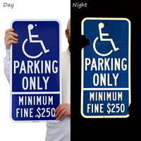 California Combination Handicap Parking Sign, Minimum Fine $250