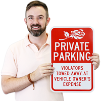 Violators Towed Away Private Parking Sign