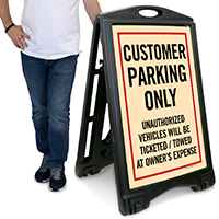 Customer Parking A-Frame Portable Sidewalk Sign