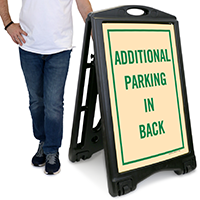 Additional Parking In Back A-Frame Portable Sidewalk Sign