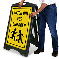 Wath For Children Safety A-Frame Portable Sidewalk Sign