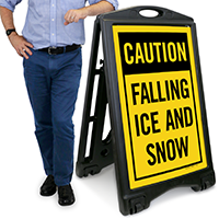 Caution Falling Ice Sidewalk Sign
