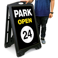 Park Open 24 Hour Portable Sidewalk Sign