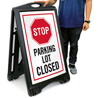 Parking Lot Closed A-Frame Portable Sidewalk Sign