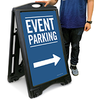 Event Parking With Directional Sidewalk Signs