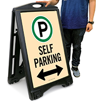 Self Parking with Bidirectional Arrow Portable Sign