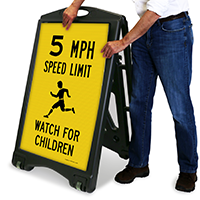 Watch For Children 5 Mph Sidewalk Signs