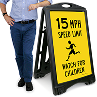 15 MPH Speed Limit, Watch For Children Sign