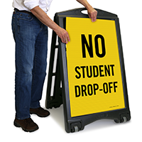 No Student Drop-Off Sign