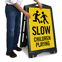 Slow - Children Playing Sign with Graphic