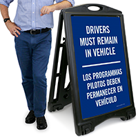 Drivers, Must Remain in Vehicle Sign