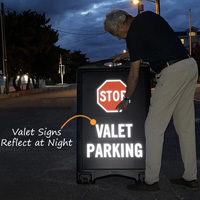 Custom valet parking sidewalk sign