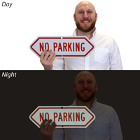 No Parking Bi-Directional Sign