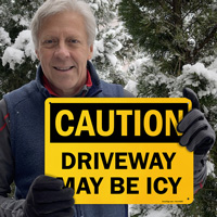 Icy driveway sign