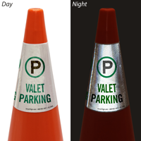 Valet Parking Cone Message Collar Sign
